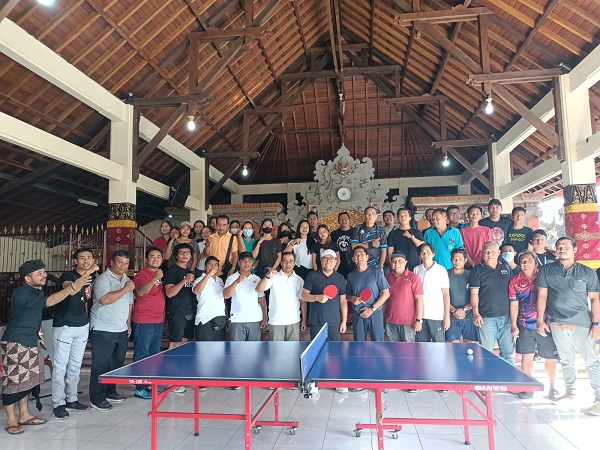 Sambut Kemerdekaan RI ke77 Wawali Arya Wibawa Buka Kejuaraan Tenis Meja STDS Banjar Kebon Kori Mangku Kesiman 