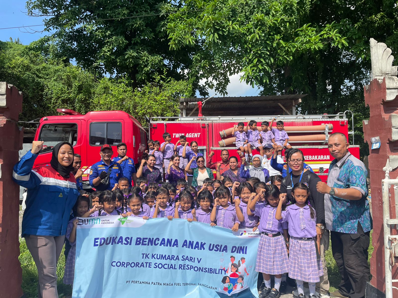 Damkar Denpasar Beri Edukasi Kepada Siswa Taman Kanak-Kanak