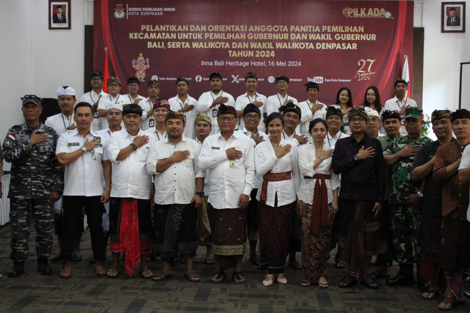 Sukseskan Pilkada Tahun 2024 Sekda Alit Wiradana Hadiri Pelantikan PPK se-Kota Denpasar