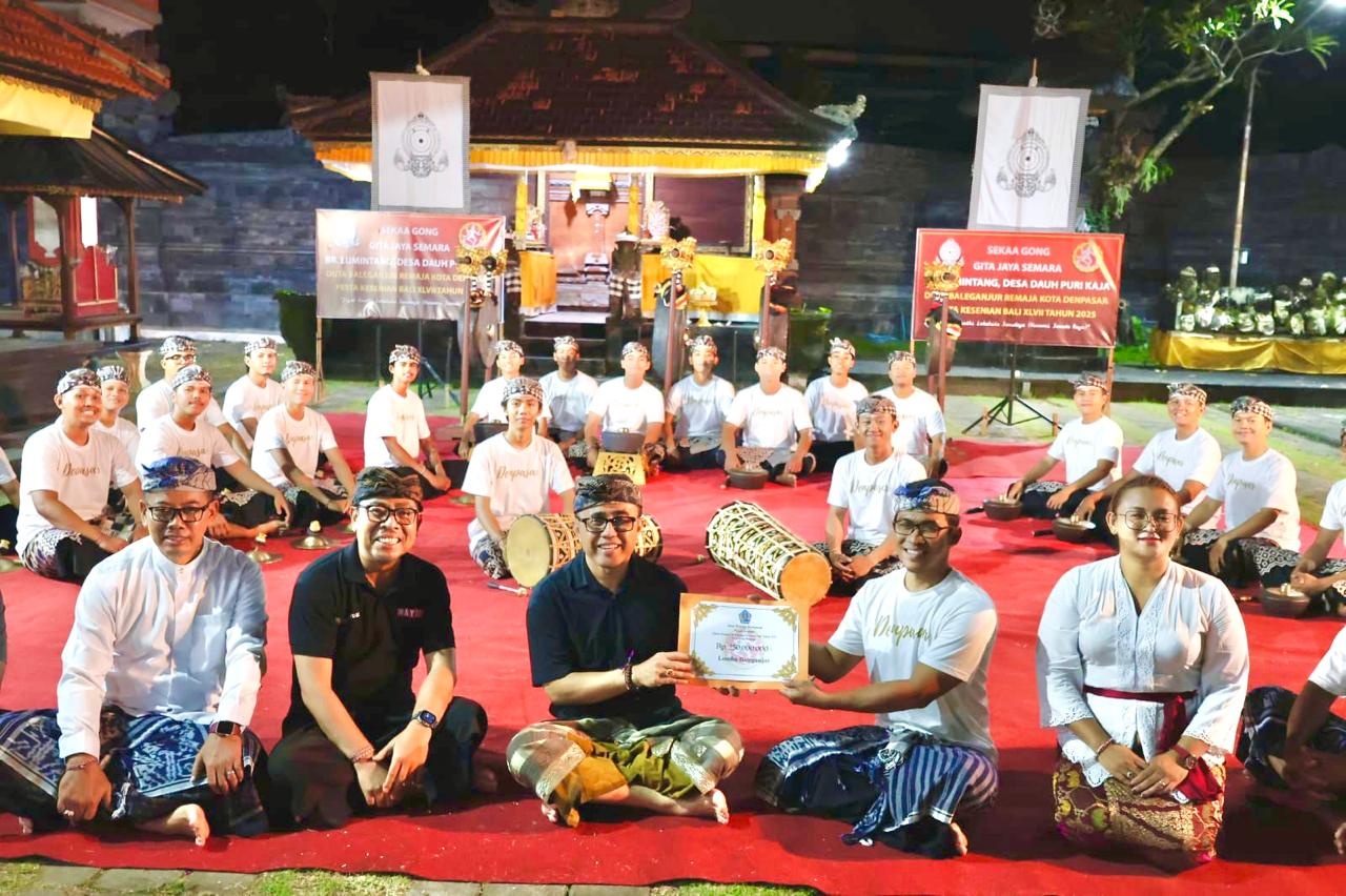 Duta Denpasar dalam Lomba Baleganjur PKB XLVII Tahun 2025 Walikota Jaya Negara Hadiri Pembinaan Sekaa Gong Gita Jaya Semara, Lumintang