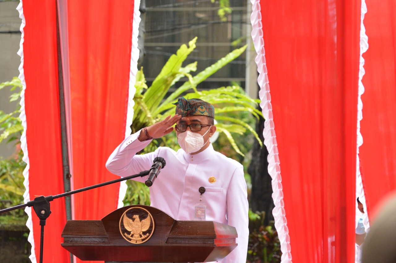 Awali Tugas Sebagai Walikota, Jaya Negara Pimpin Apel HUT Kota Denpasar  Bangun Kota Kreatif Berbasis Budaya Menuju Denpasar Maju Dengan Konsep Menyama Braya