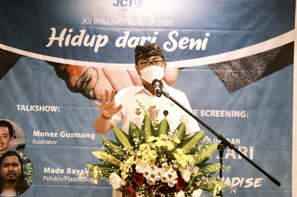 Wawali Jaya Wibawa Buka JCI Bali Artpreneur 2021 Bangkitkan Kewirausahaan Dalam Dunia Seni