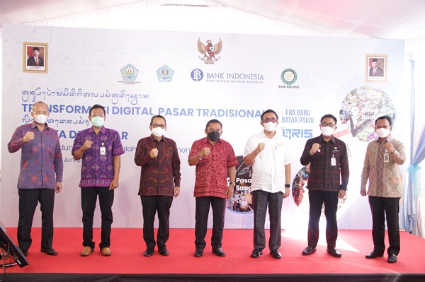 Bangkitkan Perekonomian Di Masa Pandemi Pemkot Denpasar Bersama BI Lakukan Transformasi Digital Pasar Tradisional