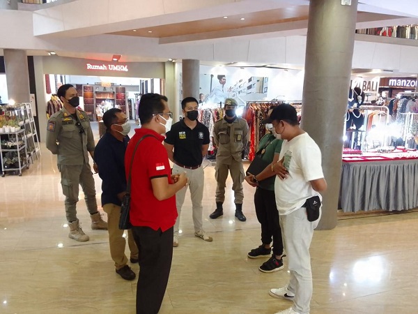 Pastikan Penerapan Prokes, Sat Pol PP Sidak 3 Mall di Kota Denpasar