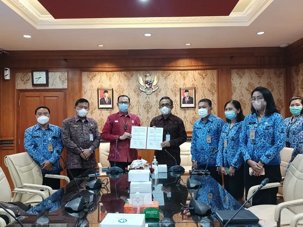 Jamin Ketersediaan Pangan Pemkot Denpasar Tanda Tangani Mou Dengan Perum Bulog Bali